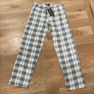 Just Love White and Gray Plaid pajama pants